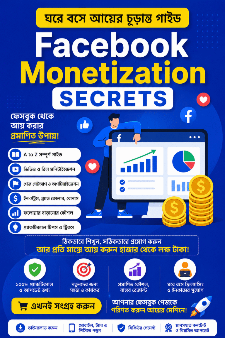 Facebook Monetization Secrets – ফেসবুক থেকে আয় করার সম্পূর্ণ গাইড